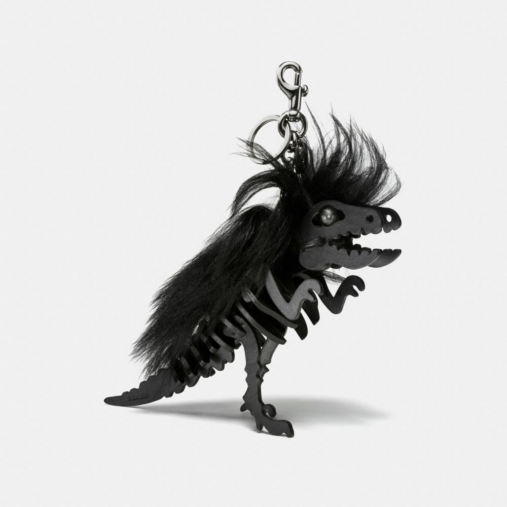 MEDIUM MOHAWK REXY BAG CHARM - BK/BLACK - COACH 58498