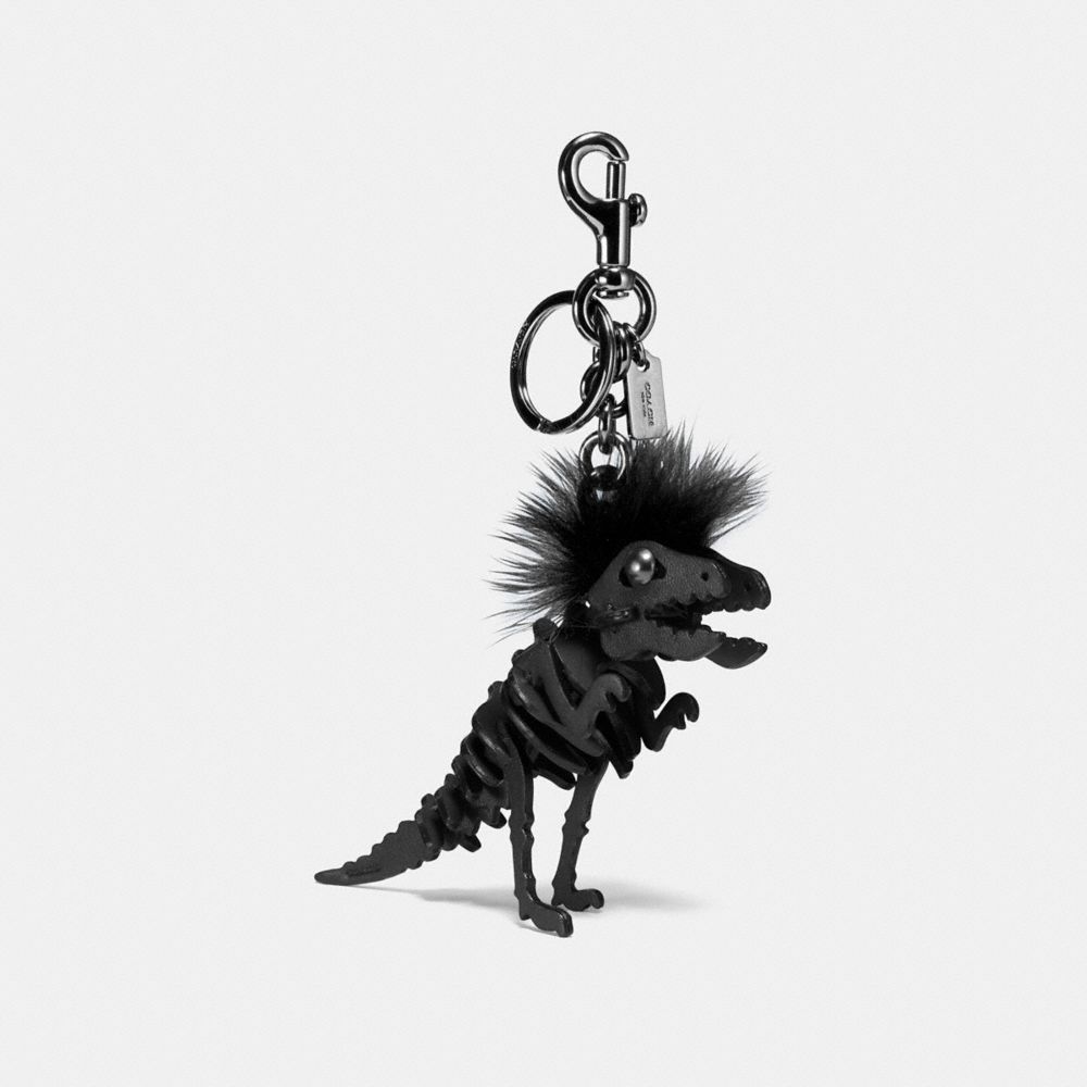 COACH SMALL MOHAWK REXY BAG CHARM - BK/BLACK - 58499