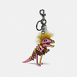 SMALL MOHAWK REXY BAG CHARM - BK/PEONY FLAX - COACH 58499