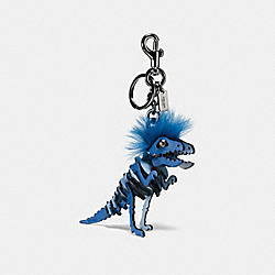 COACH 58499 Small Mohawk Rexy Bag Charm BK/DENIM CORNFLOWER