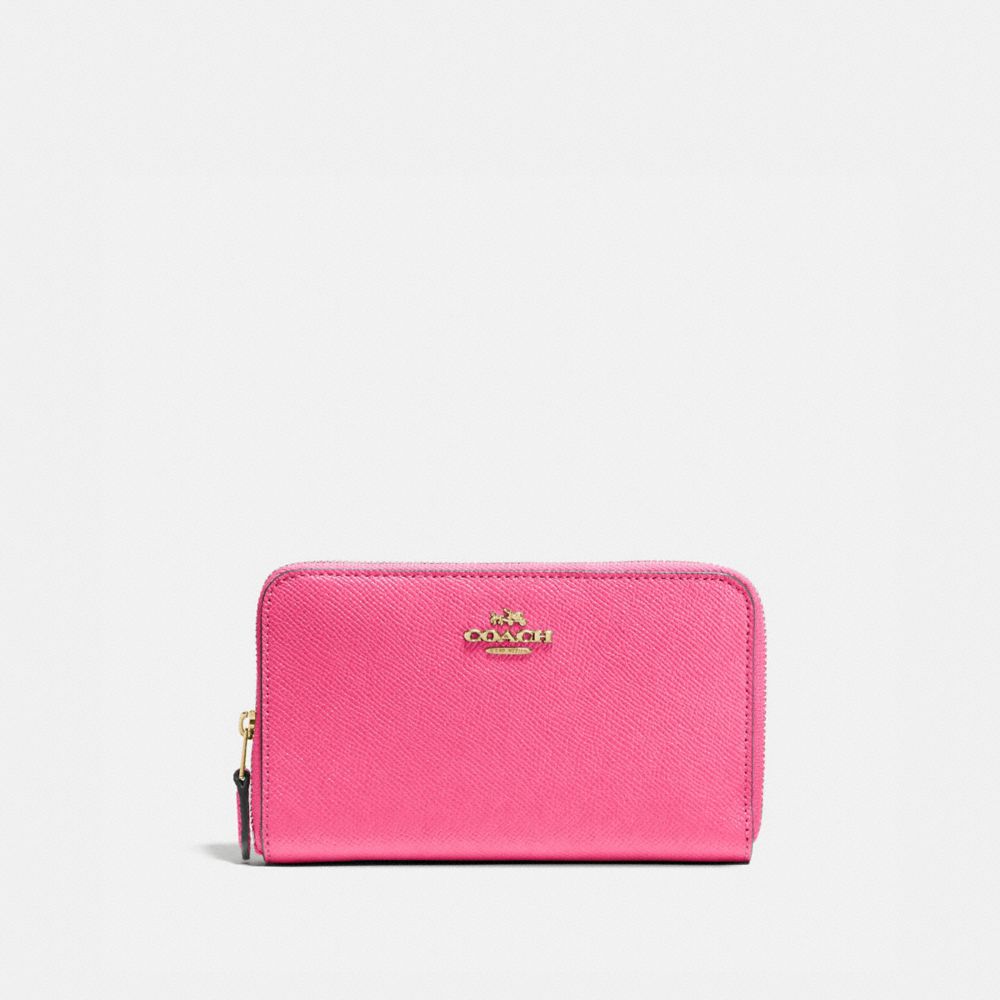 MEDIUM ZIP AROUND WALLET - B4/CONFETTI PINK - COACH 58584