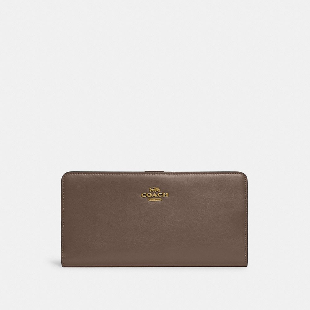 COACH 58586 Skinny Wallet BRASS/DARK STONE