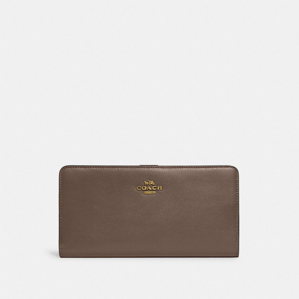 COACH 58586 Skinny Wallet Brass/Dark Stone