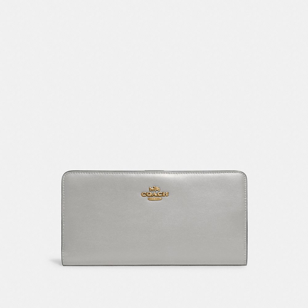 COACH 58586 Skinny Wallet Brass/Dove Grey