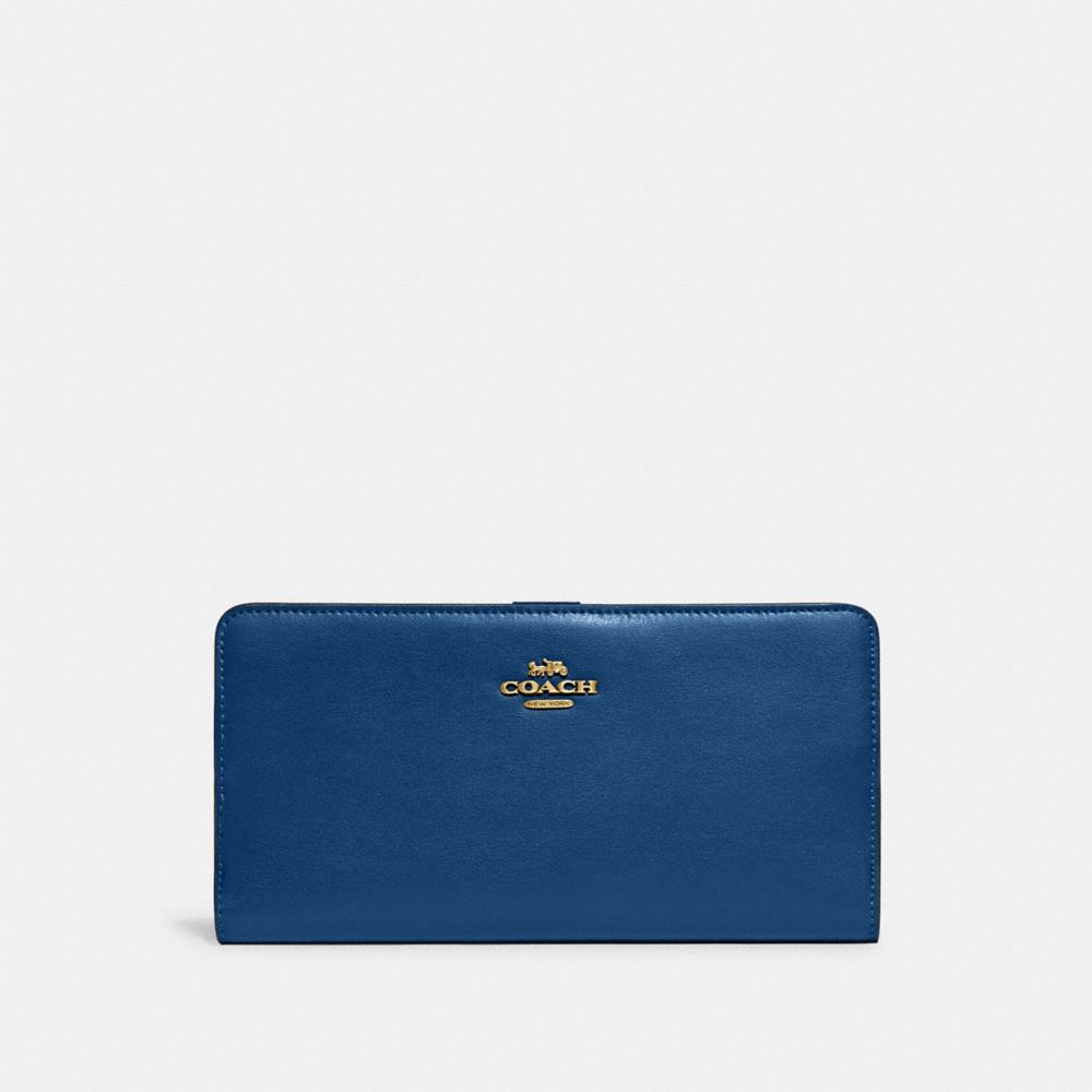 COACH 58586 Skinny Wallet BRASS/BLUE