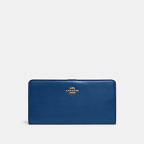 COACH 58586 Skinny Wallet Brass/Blue