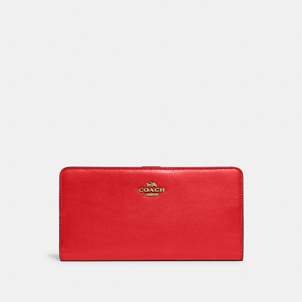 COACH 58586 Skinny Wallet Brass/Sport Red