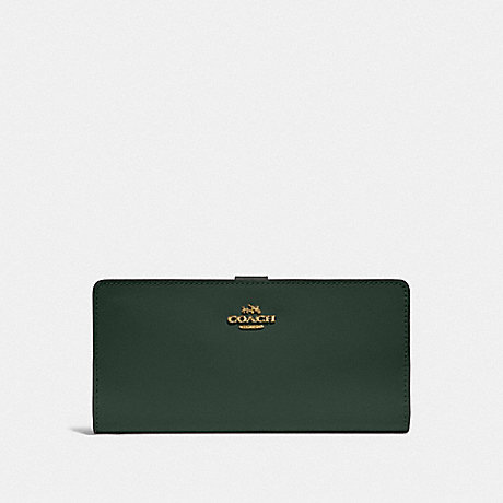COACH 58586 Skinny Wallet Brass/Amazon-Green