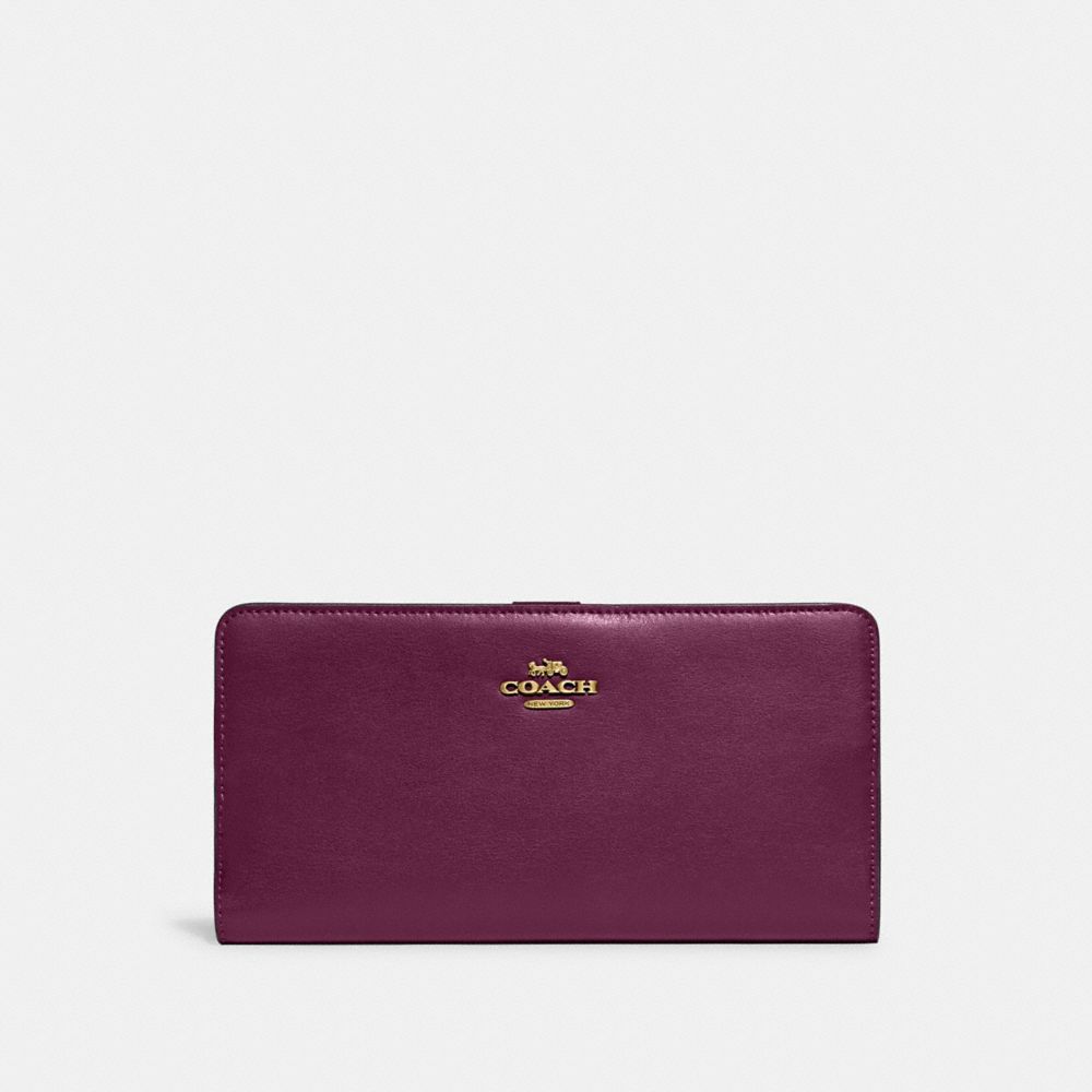 COACH 58586 Skinny Wallet Brass/Deep Berry