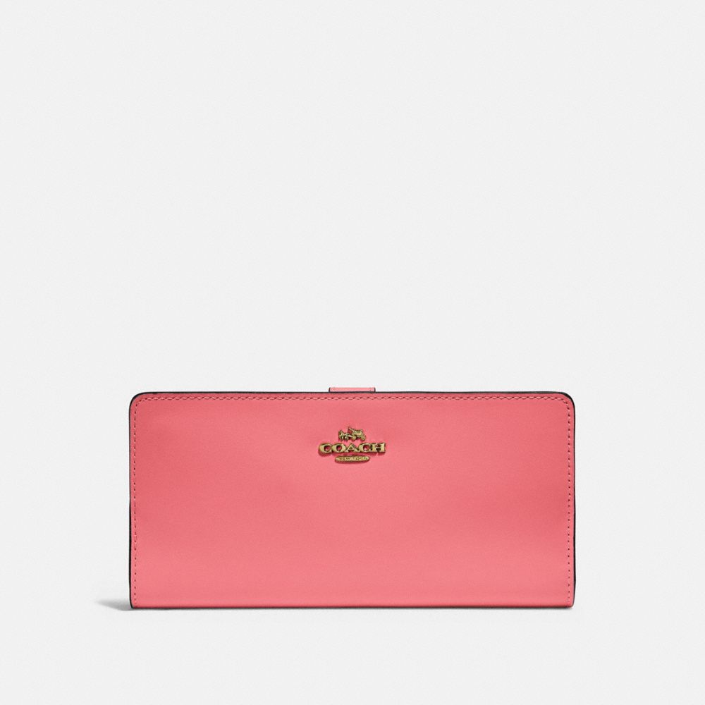 COACH 58586 Skinny Wallet Brass/Taffy