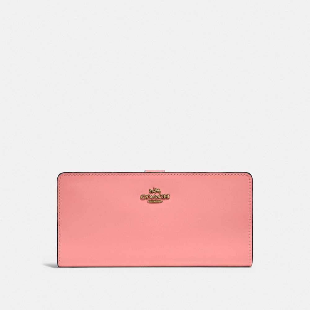COACH 58586 Skinny Wallet BRASS/CANDY PINK