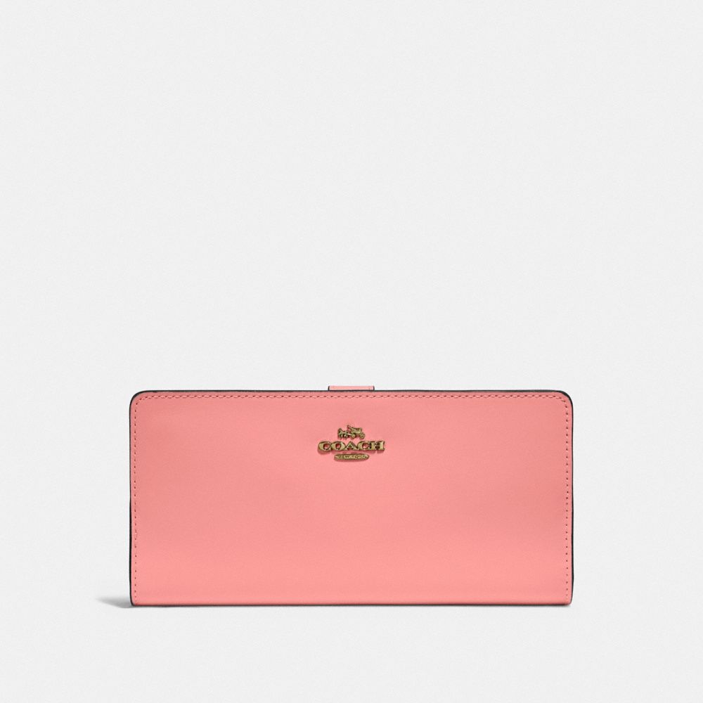 COACH Skinny Wallet - BRASS/CANDY PINK - 58586