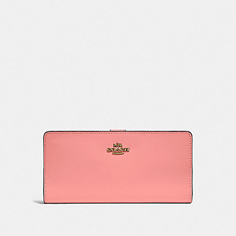 COACH 58586 Skinny Wallet BRASS/CANDY-PINK