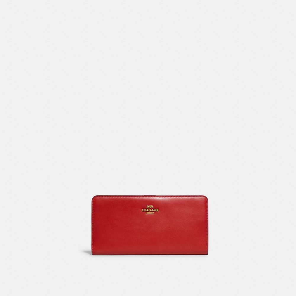 COACH 58586 Skinny Wallet Brass/Candy Apple