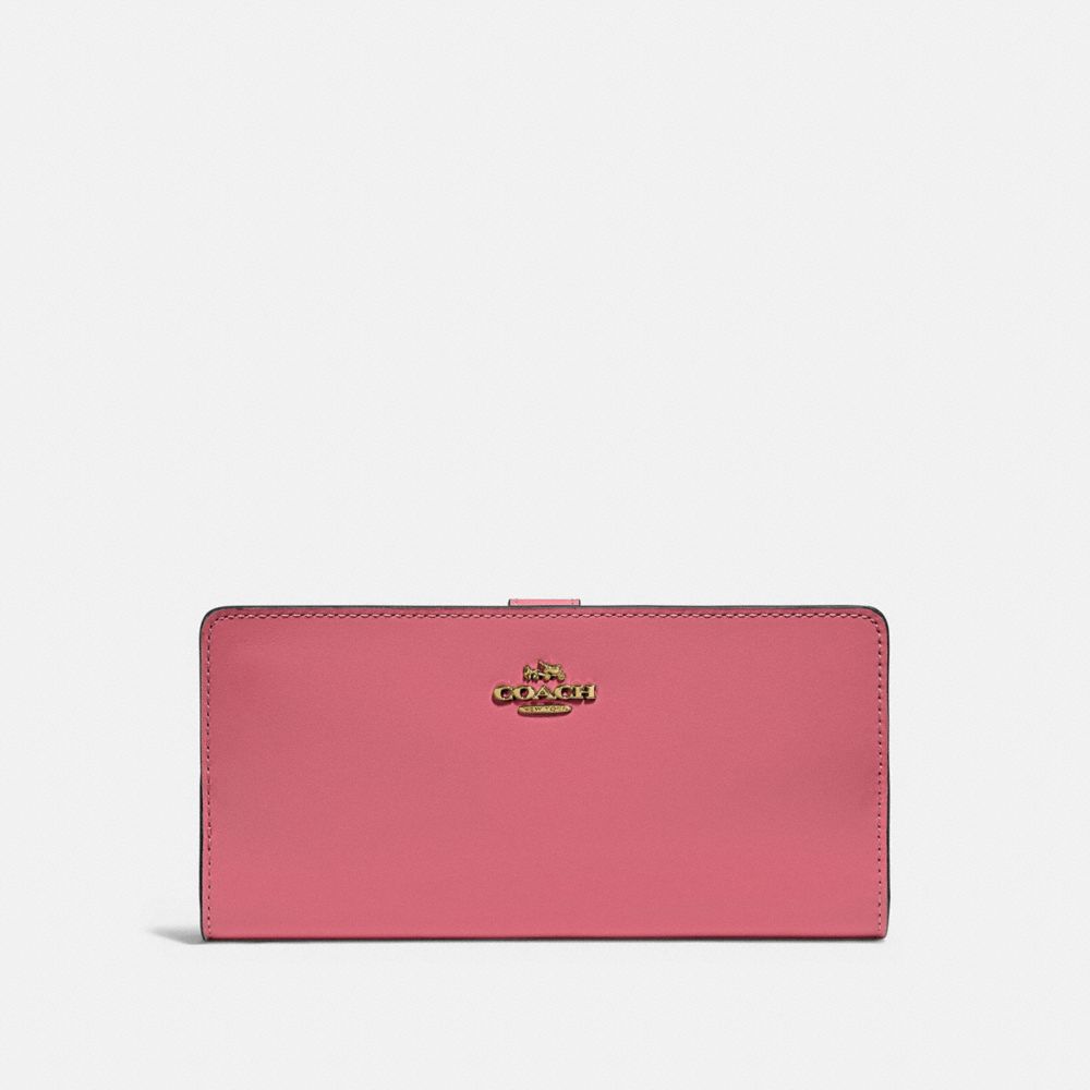 COACH 58586 Skinny Wallet BRASS/RED