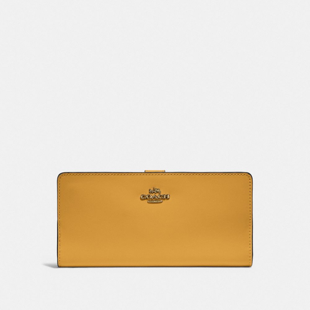 COACH 58586 Skinny Wallet BRASS/BUTTERCUP