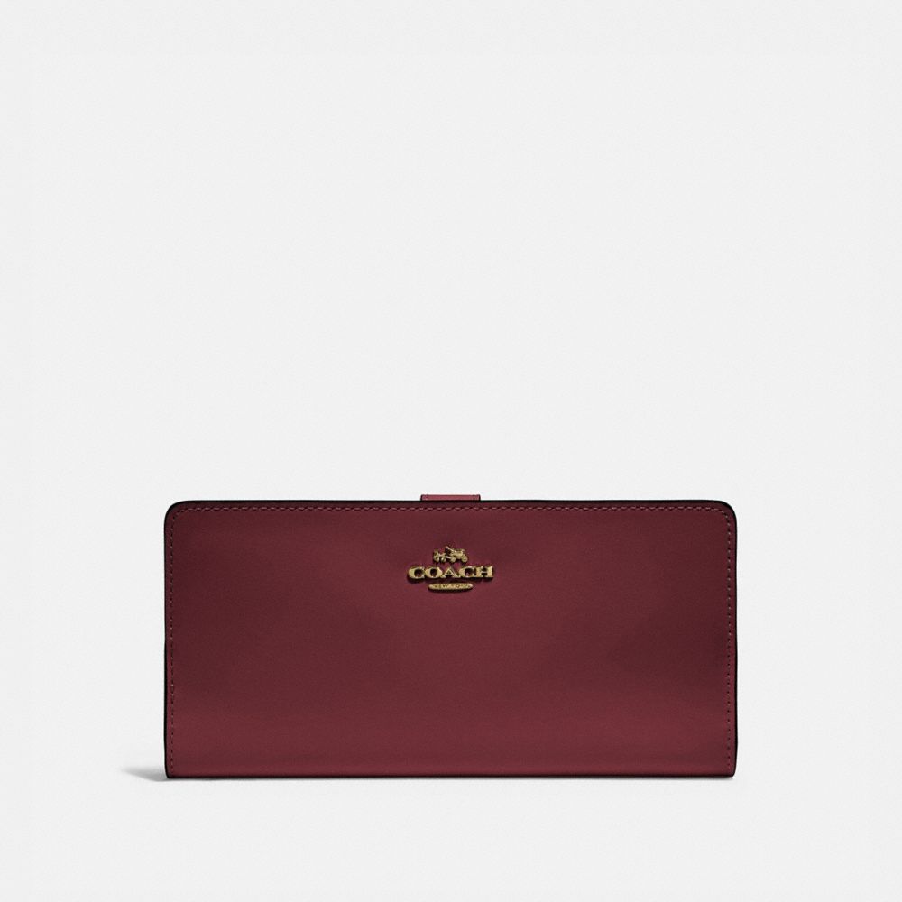 COACH 58586 Skinny Wallet Brass/Wine