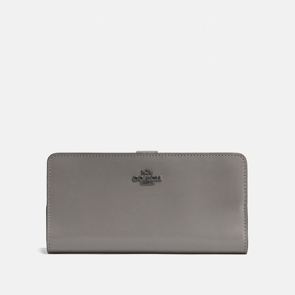 COACH 58586 SKINNY WALLET DK/HEATHER-GREY