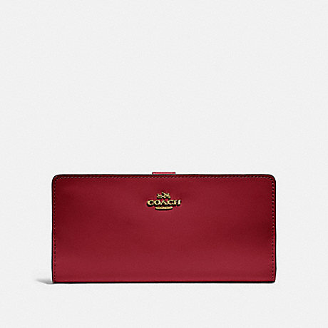 COACH 58586 Skinny Wallet Gold/Deep Red