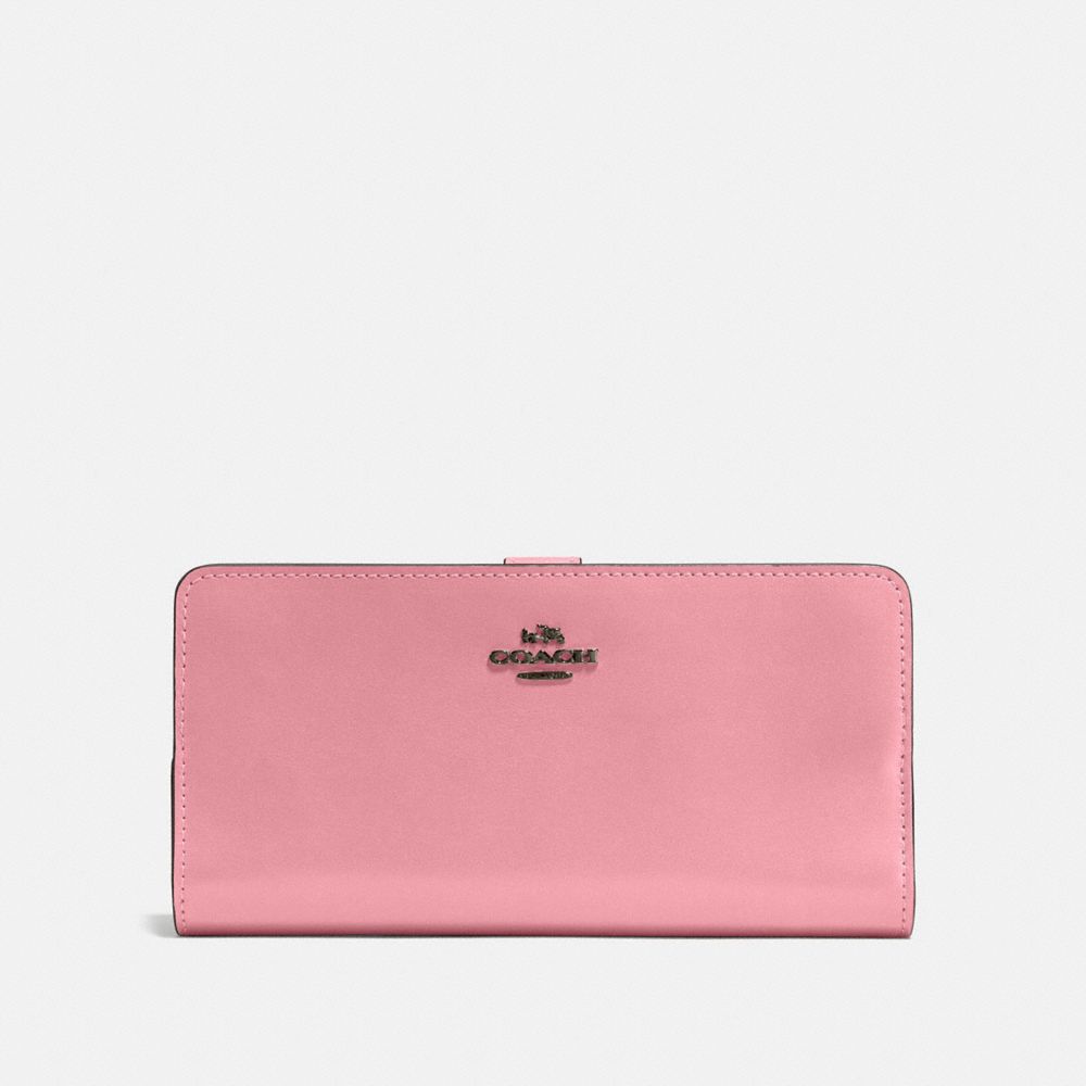 SKINNY WALLET - 58586 - GUNMETAL/TRUE PINK