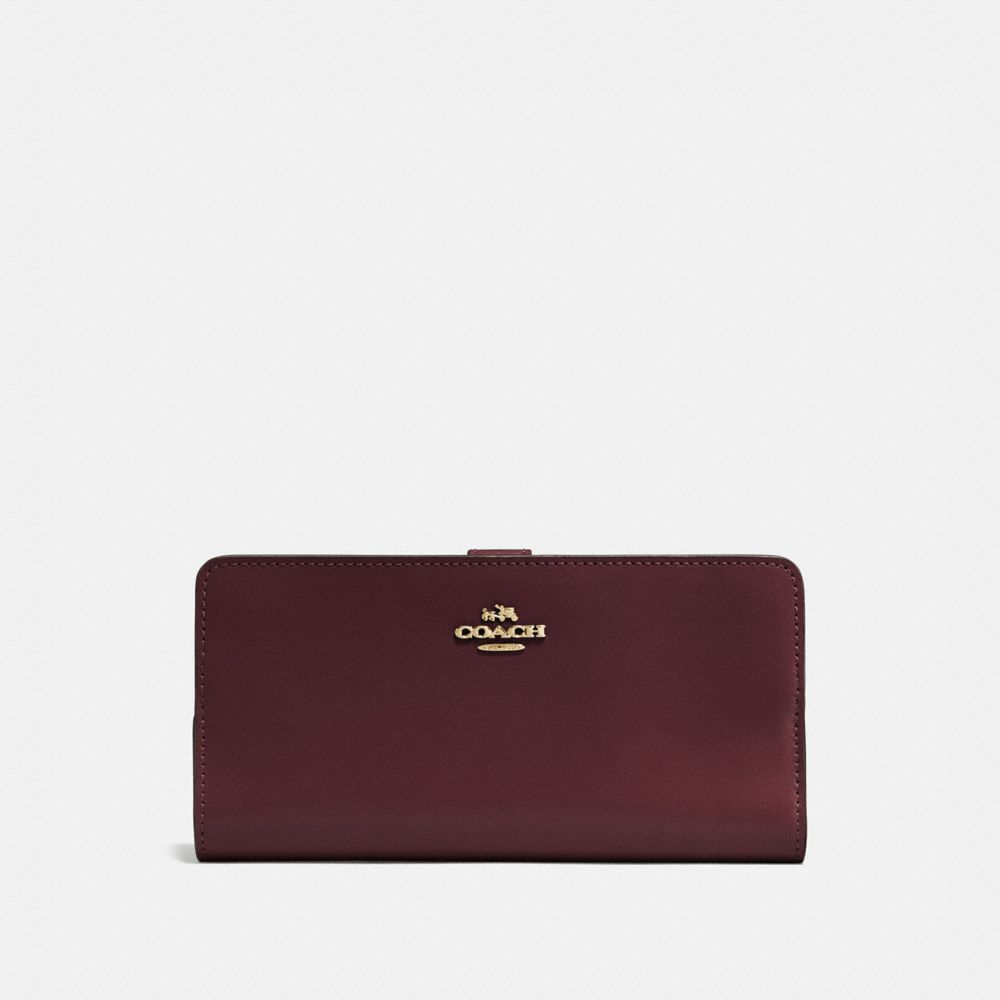 Skinny Wallet - 58586 - Light Gold/Oxblood