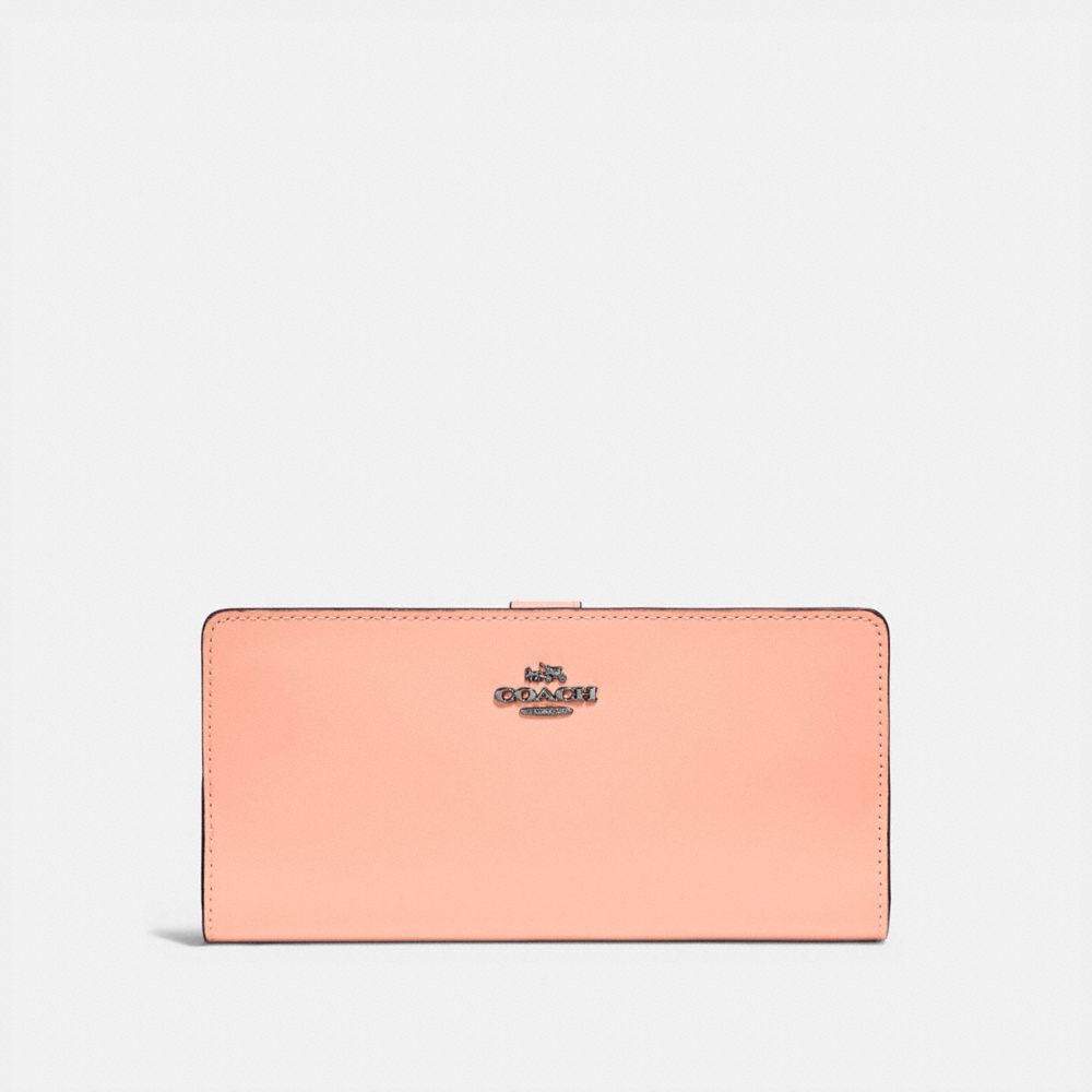 COACH 58586 Skinny Wallet PEWTER/FADED BLUSH