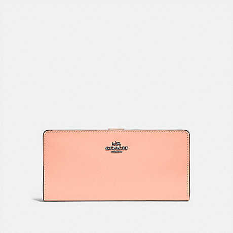 COACH 58586 Skinny Wallet PEWTER/FADED-BLUSH