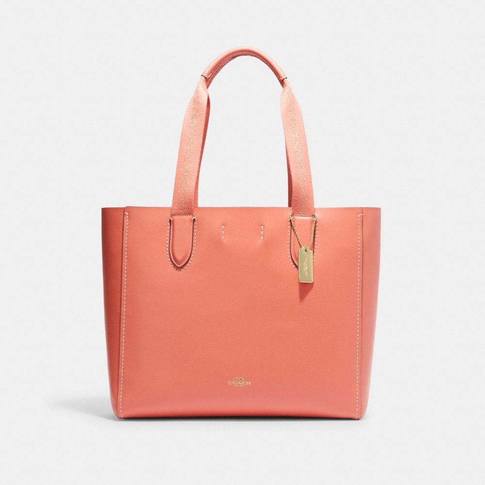 COACH 58660 Derby Tote Gold/Light Coral