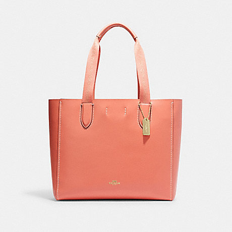 COACH 58660 Derby Tote Gold/Light-Coral