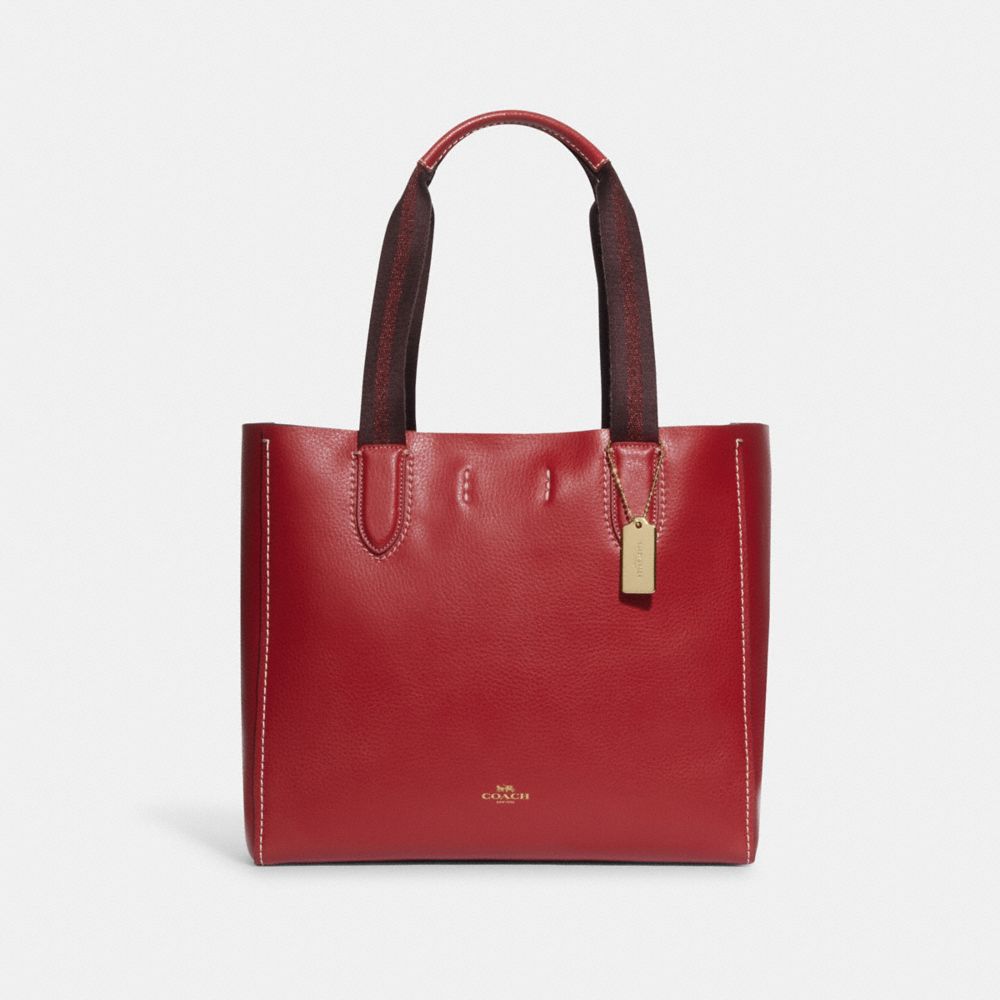 COACH 58660 Derby Tote Gold/1941 Red/Oxblood