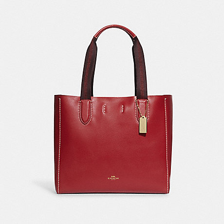 COACH 58660 Derby Tote Gold/1941-Red/Oxblood