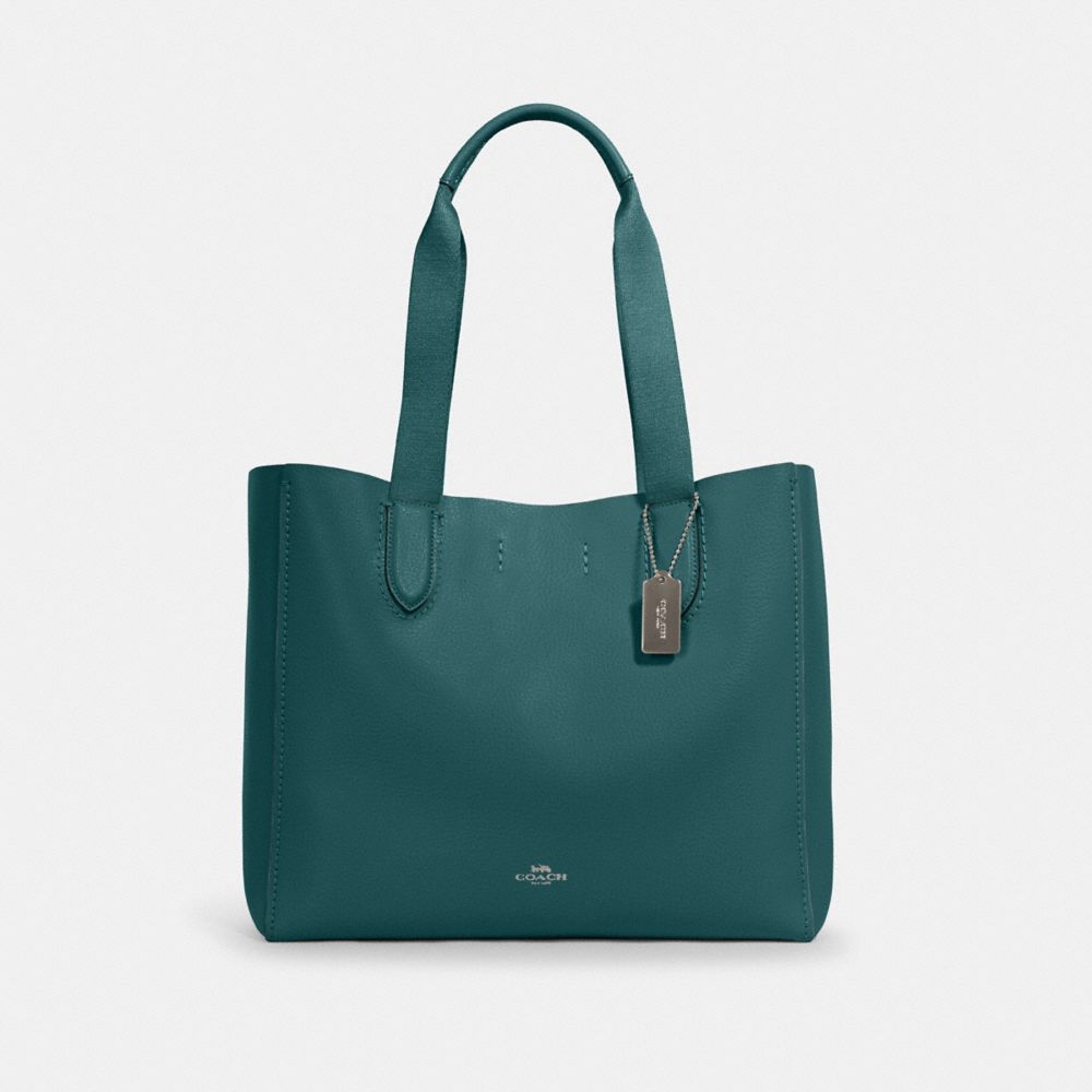 COACH 58660 - DERBY TOTE - SV/DARK TURQUOISE/MIDNIGHT