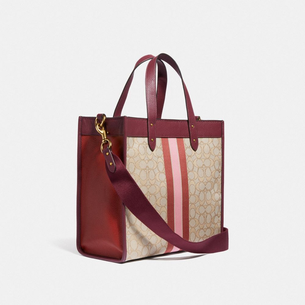 FIELD 經典 SIGNATURE 緹花織布 COACH 徽章托特手袋