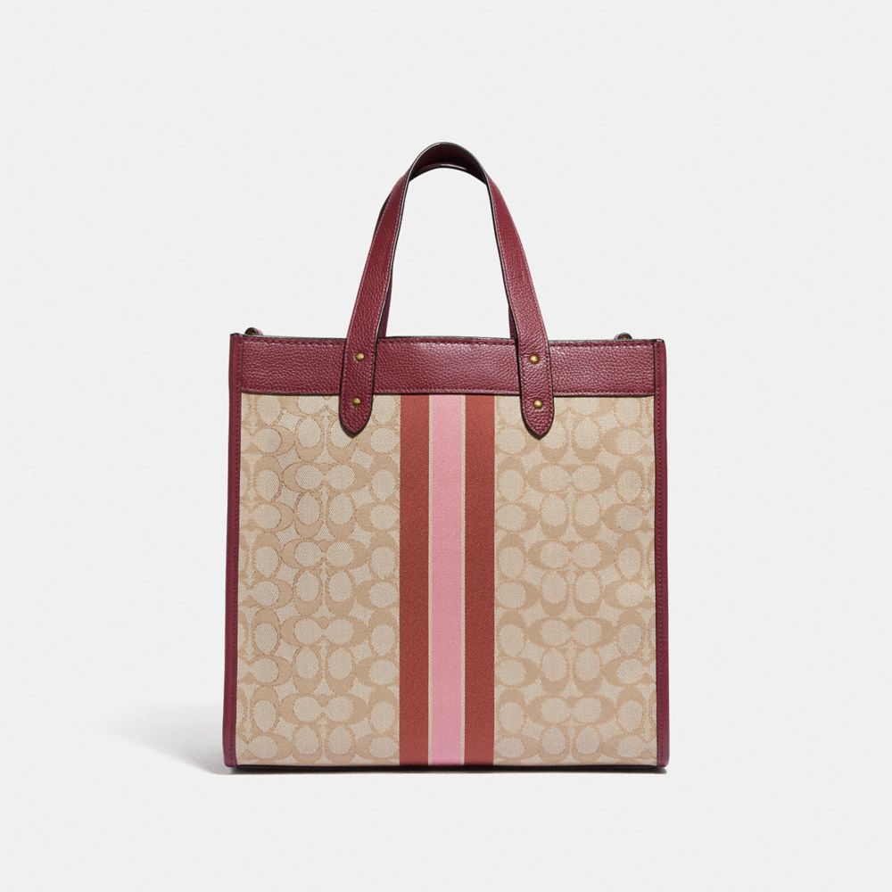 FIELD 經典 SIGNATURE 緹花織布 COACH 徽章托特手袋