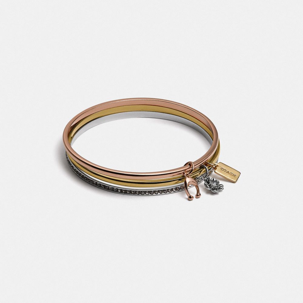 COACH SIGNATURE BANGLE SET - GD/SILVER ROSEGOLD - COACH 58756