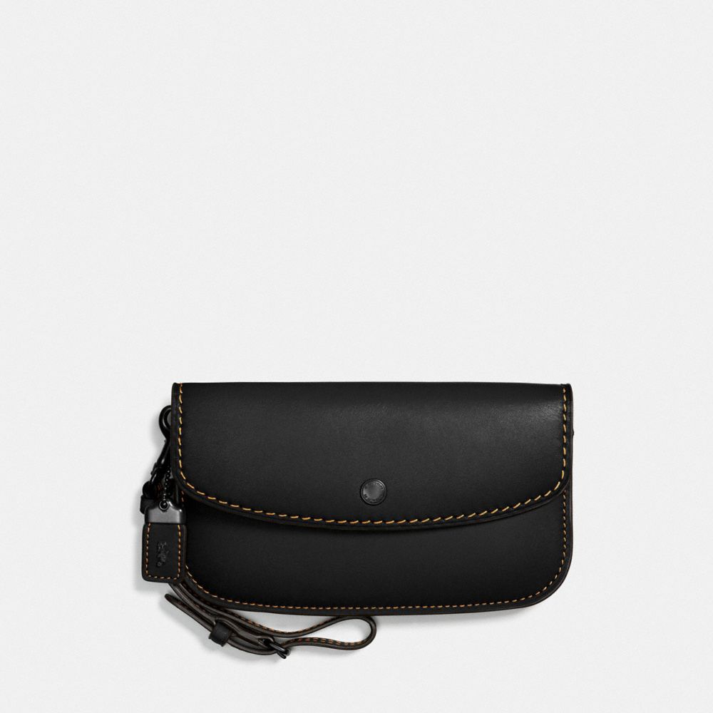 COACH CLUTCH - BLACK/BLACK COPPER - 58818