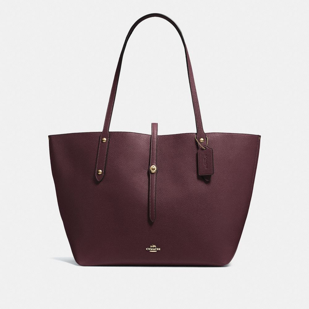 MARKET TOTE - 58849 - GOLD/OXBLOOD