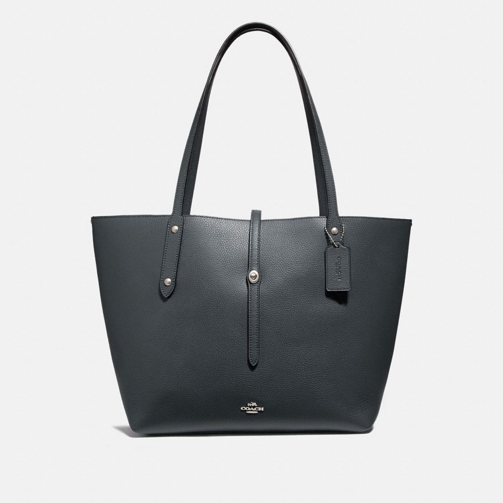 MARKET TOTE - 58849 - MIDNIGHT NAVY/SILVER