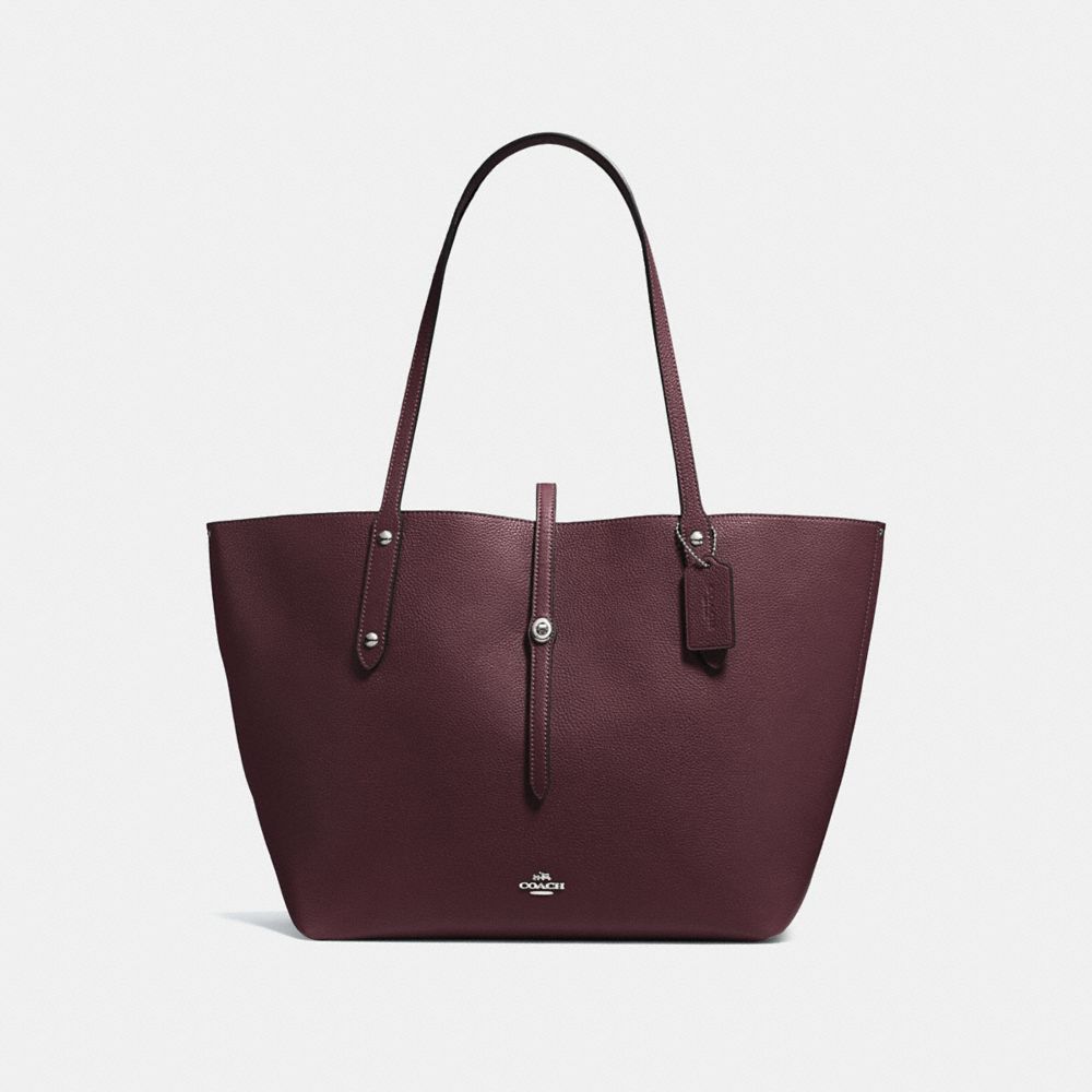 MARKET TOTE - OXBLOOD/SILVER - COACH 58849