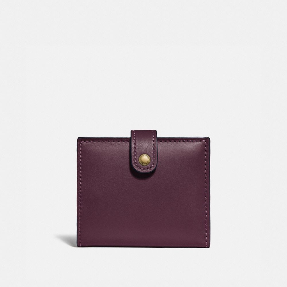 SMALL TRIFOLD WALLET - 58851 - PLUM/BRASS