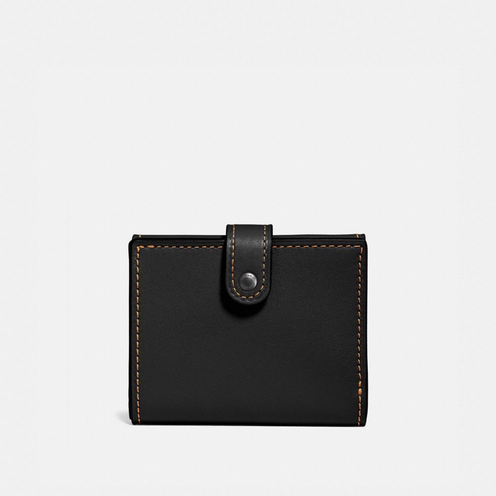 COACH SMALL TRIFOLD WALLET - BLACK/BLACK COPPER - 58851