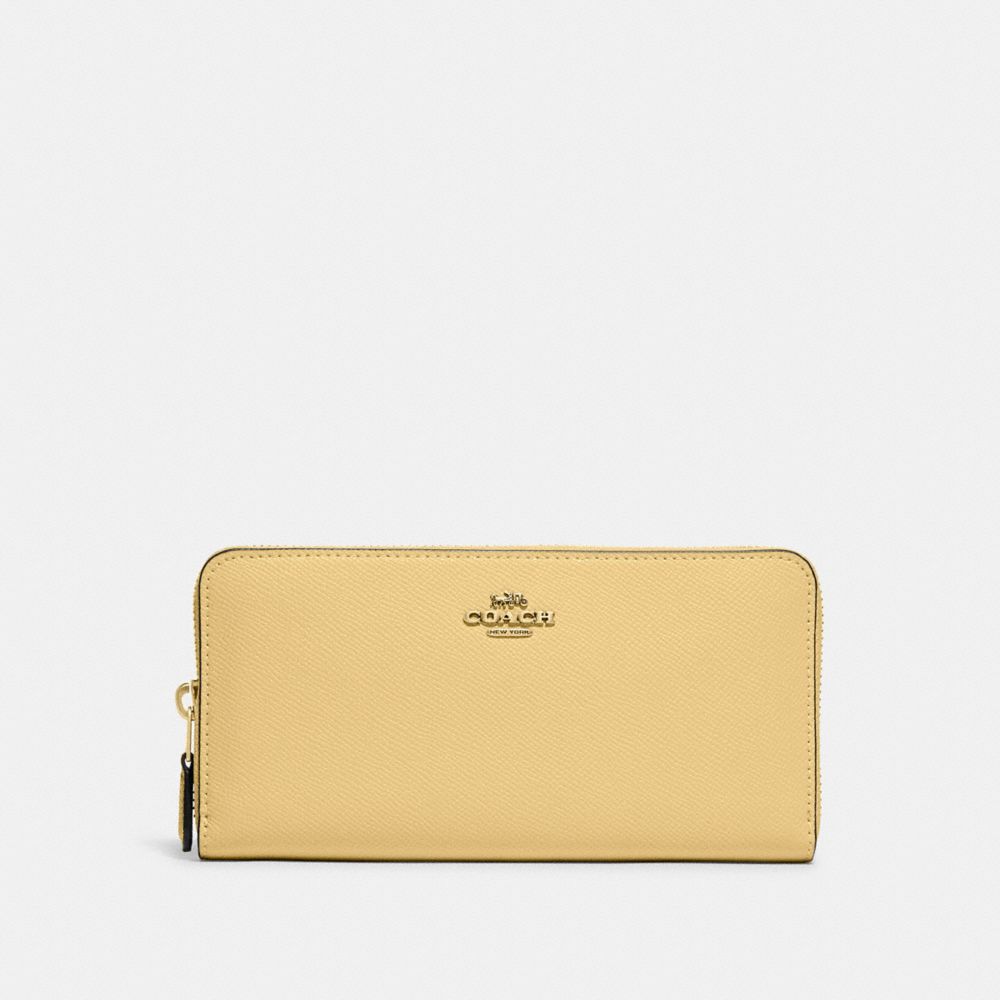 COACH 58857 Accordion Zip Wallet Brass/VANILLA