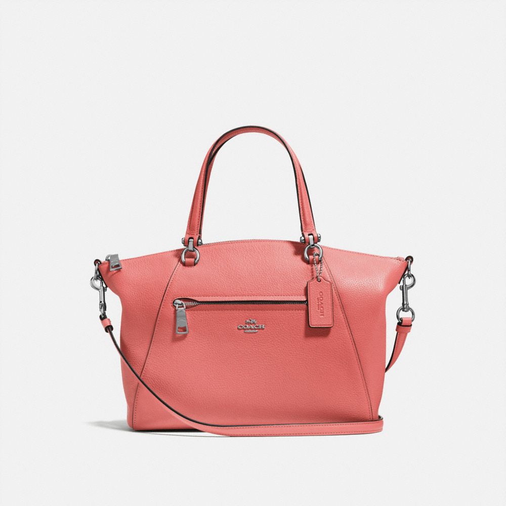 COACH 58874 - PRAIRIE SATCHEL BRIGHT CORAL/SILVER