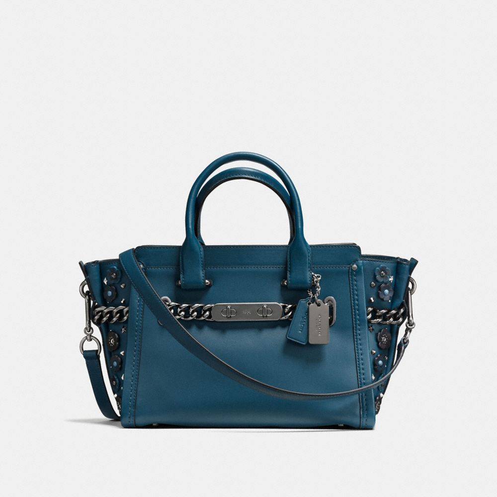 coach swagger shoulder bag flowers