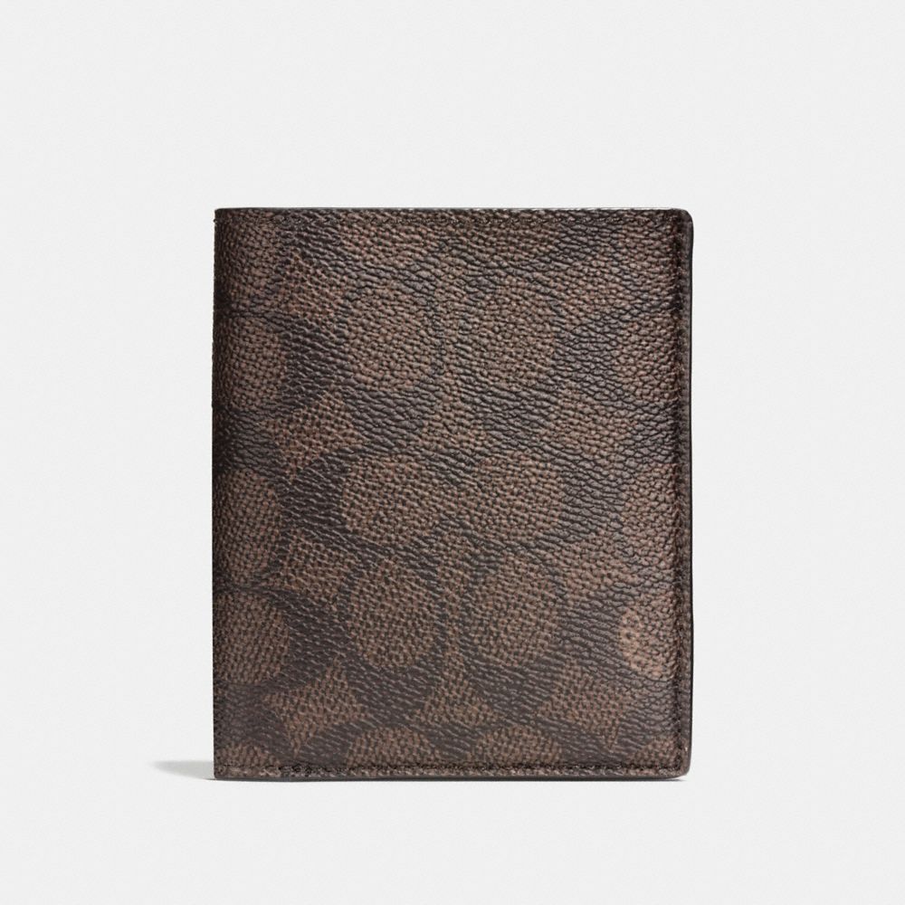 COACH 59283 - SLIM COIN WALLET IN SIGNATURE CANVAS MAHOGANY