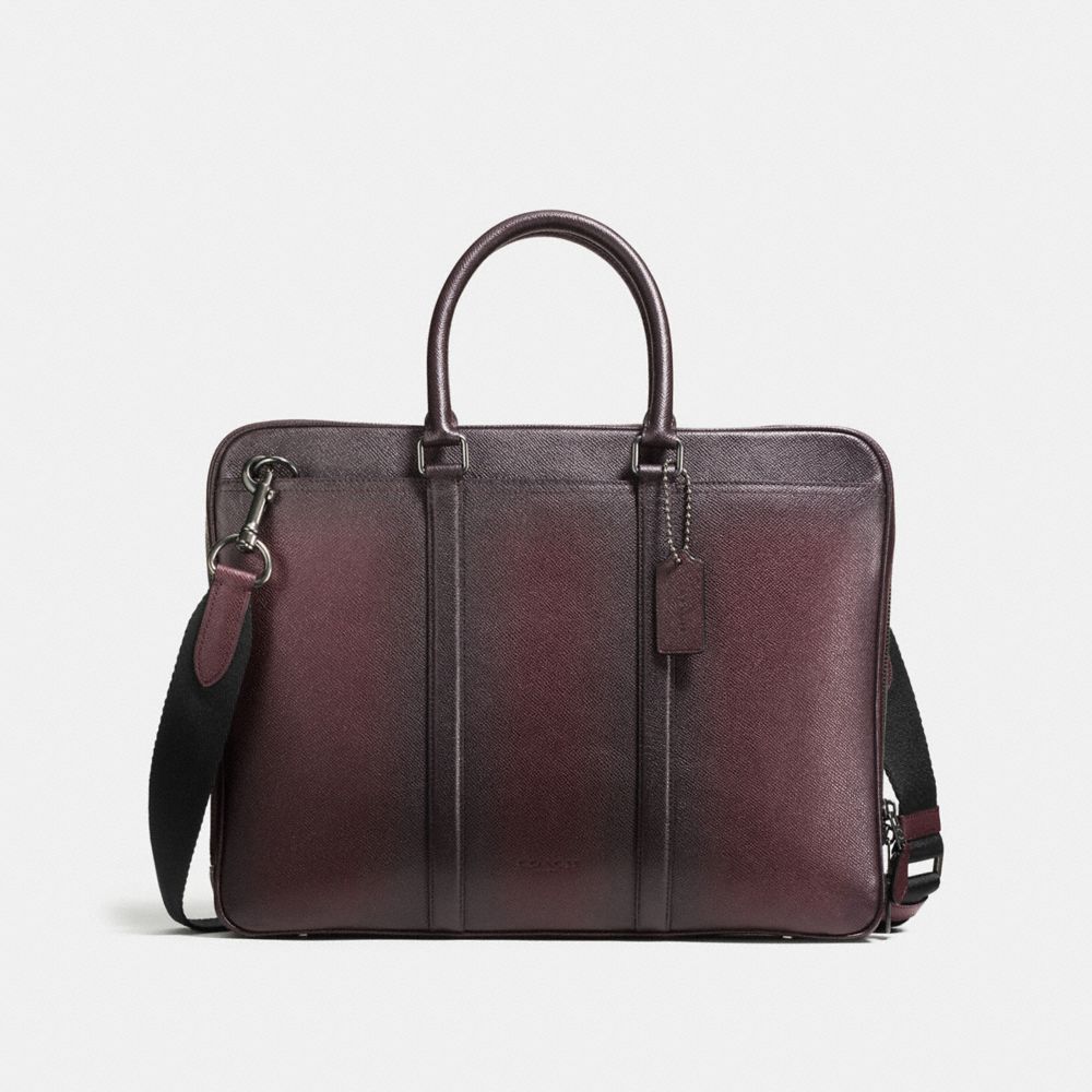 COACH 59430 Metropolitan Slim Brief QB/OXBLOOD