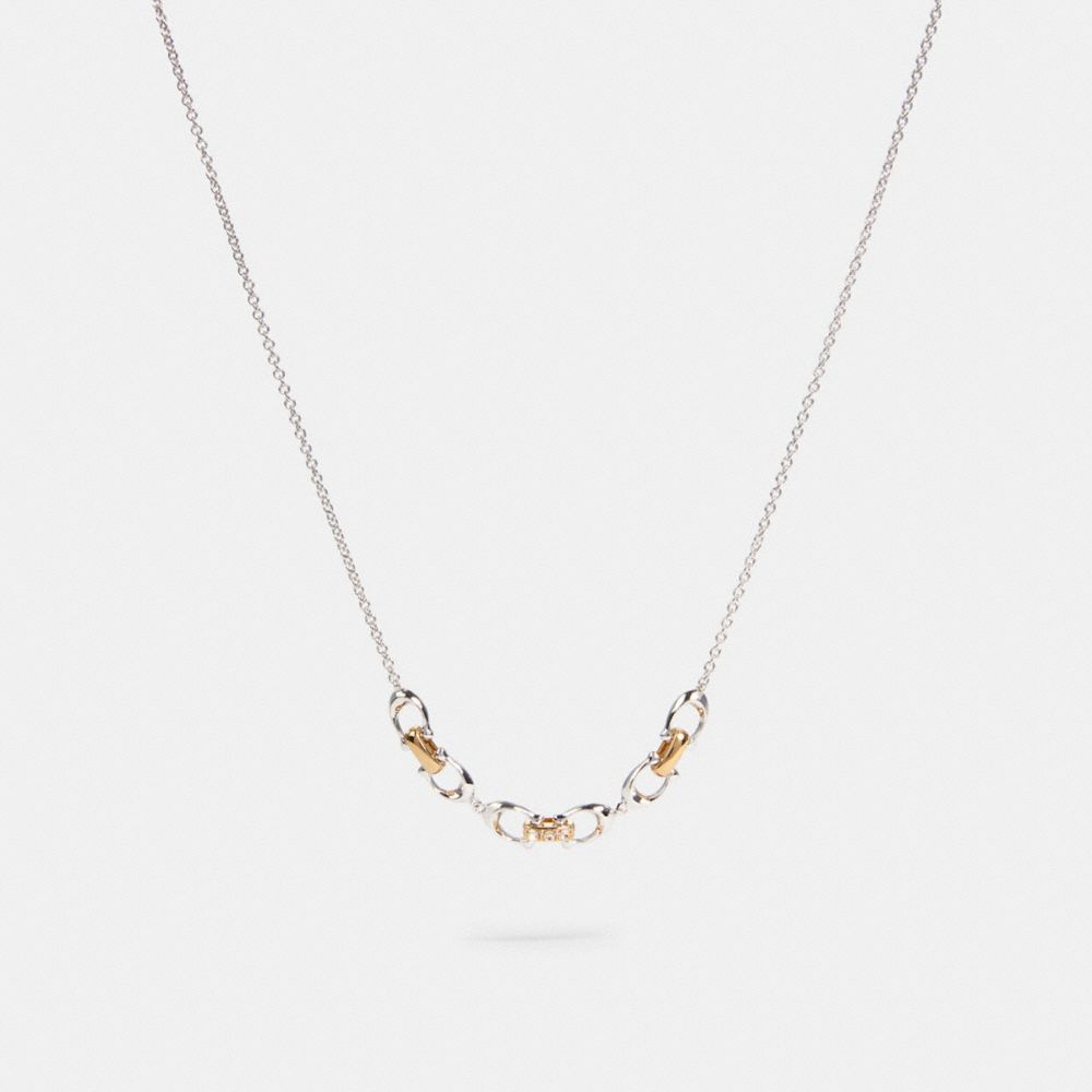 COACH 5974 Linked Signature Necklace SILVER/GOLD