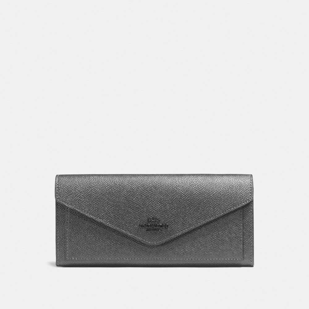 COACH 59970 Soft Wallet GM/METALLIC GRAPHITE