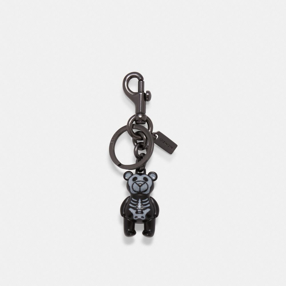 COACH 6072 Halloween Skeleton Bear Bag Charm QB/BLACK CHALK