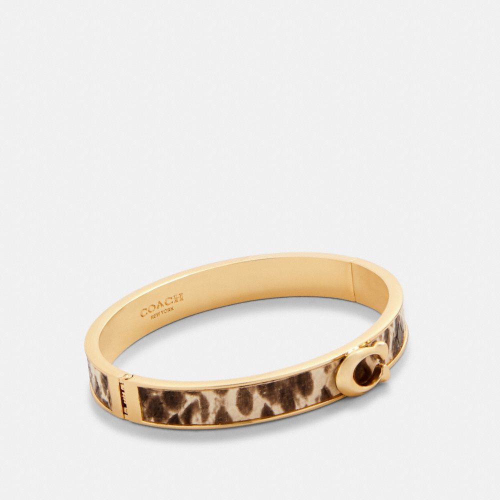 SIGNATURE HINGED BANGLE - GD/CHALK - COACH 6107